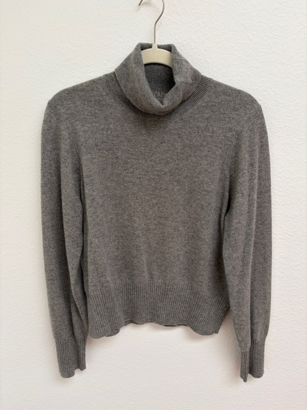 J. Crew Gray Cashmere-Blend Turtleneck Sweater